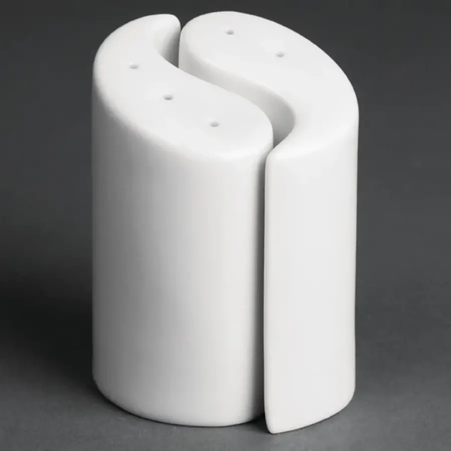 Whiteware pepper and salt shakers Ying Yang | 9.5 cm | 12 pieces