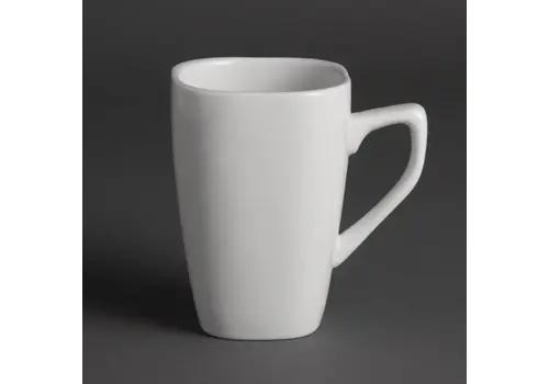  Olympia Tasse carrée en faïence blanche | 28,5 cl | 12 pièces 
