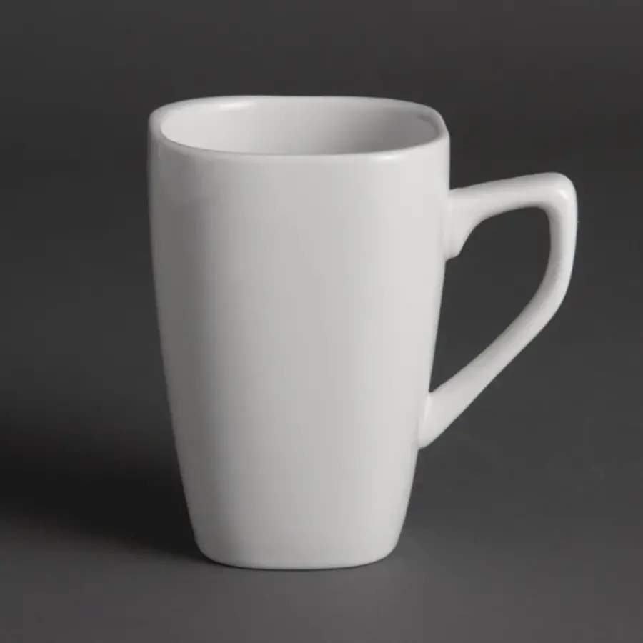 Quadratische Tasse aus Weißware | 28,5 cl | 12 Stück