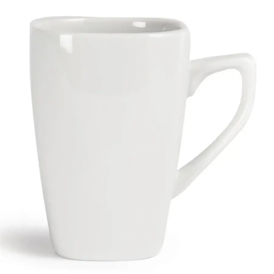 Quadratische Tasse aus Weißware | 28,5 cl | 12 Stück