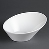 Olympia Bols ovales inclinés en faïence blanche | 22,2 x 24,6 cm | 3 pièces