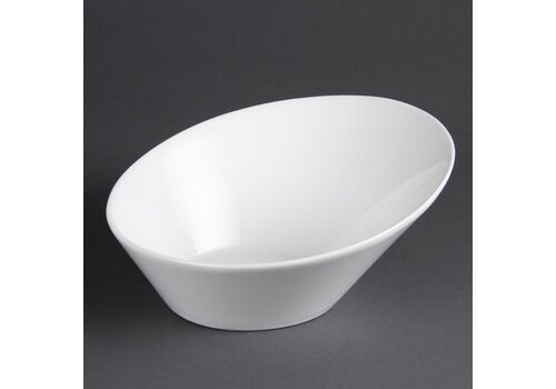 Olympia Bols ovales inclinés en faïence blanche | 22,2 x 24,6 cm | 3 pièces 