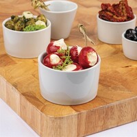 Ramequins contemporains en faïence blanche 9 cm (12 pièces)