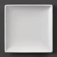 Assiettes carrées en faïence blanche | 14 cm | 12 pièces