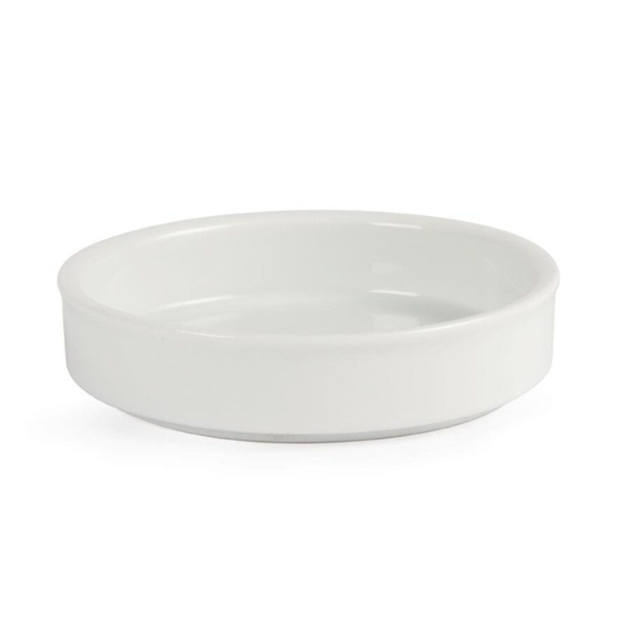 Whiteware stackable white tapas dishes 10.2cm (6 pieces)
