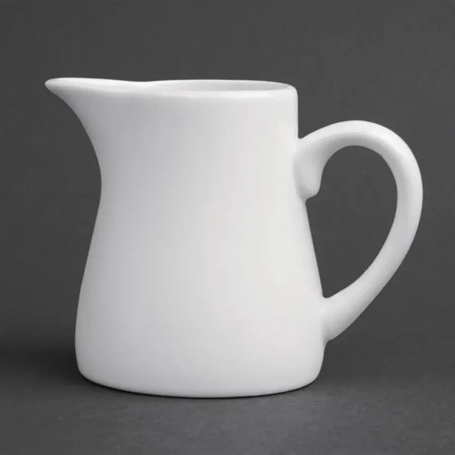 Pots à lait en faïence blanche avec anse | 170 ml | 6 pièces