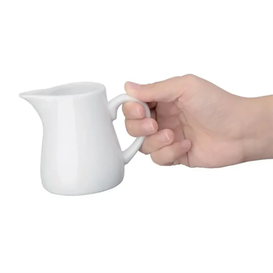 Milchkännchen aus Weißware mit Henkel | 170 ml | 6 Stück