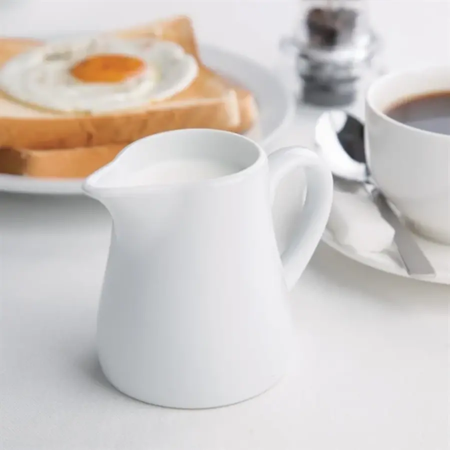 Milchkännchen aus Weißware mit Henkel | 170 ml | 6 Stück