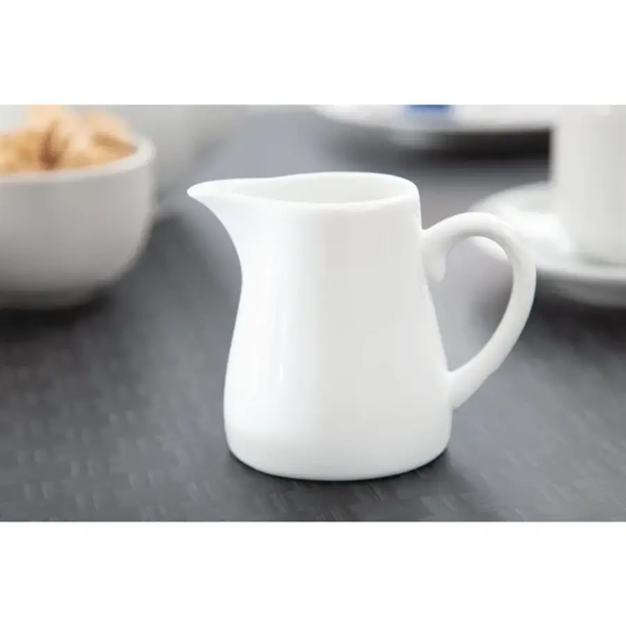 Milchkännchen aus Weißware mit Henkel | 170 ml | 6 Stück