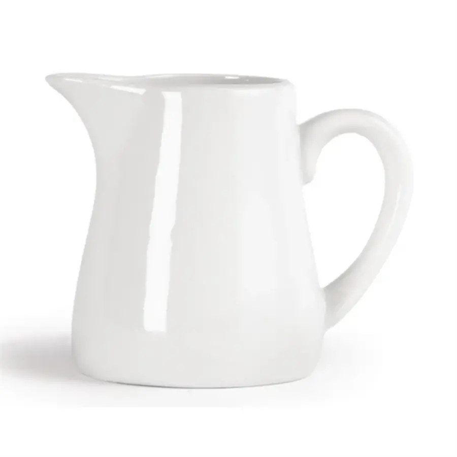 Pots à lait en faïence blanche avec anse | 170 ml | 6 pièces