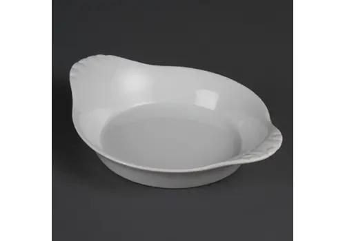  Olympia Whiteware ronde gratineerschalen met handvatten | 22 cm | 6 stuks 