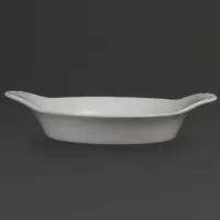 Plats à gratin ronds en faïence blanche avec anses | 22 cm | 6 pièces