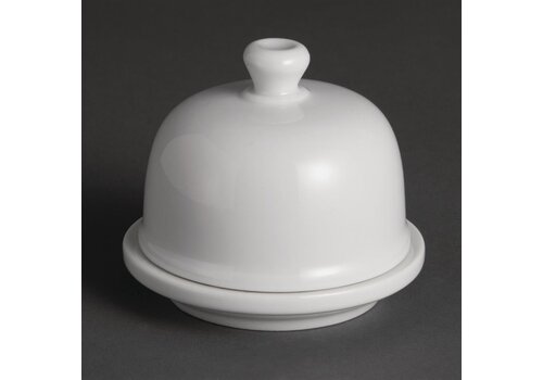  Olympia Whiteware butter dish with lid (6 pieces) 