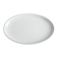 Bol ovale profond en faïence blanche 36,5 x 23,5 cm (2 pièces)