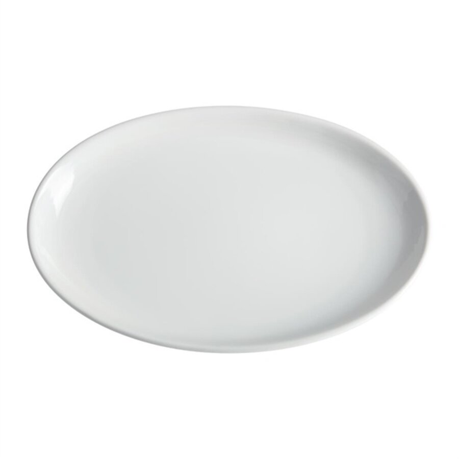 Tiefe ovale Schüssel aus Weißware, 36,5 x 23,5 cm (2 Stück)