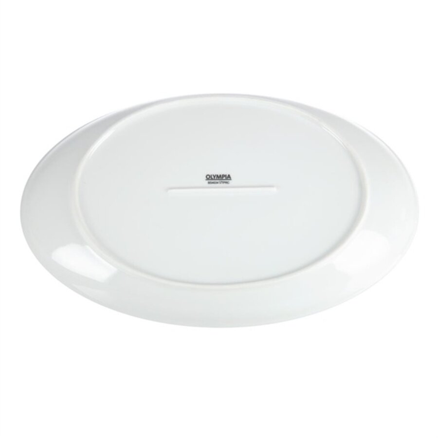 Tiefe ovale Schüssel aus Weißware, 36,5 x 23,5 cm (2 Stück)