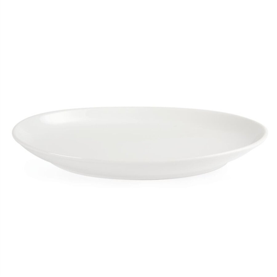 Tiefe ovale Schüssel aus Weißware, 36,5 x 23,5 cm (2 Stück)