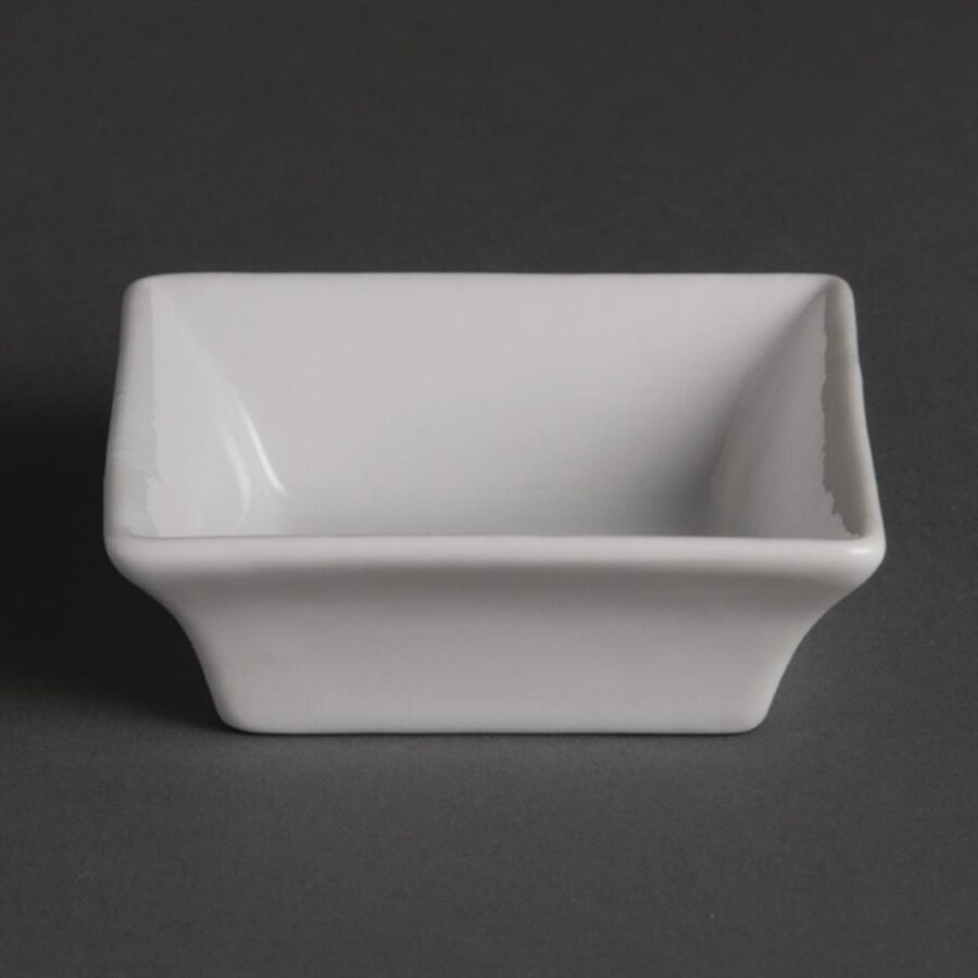 Whiteware appetizer dishes white 7.5x7.5cm (12 pieces)