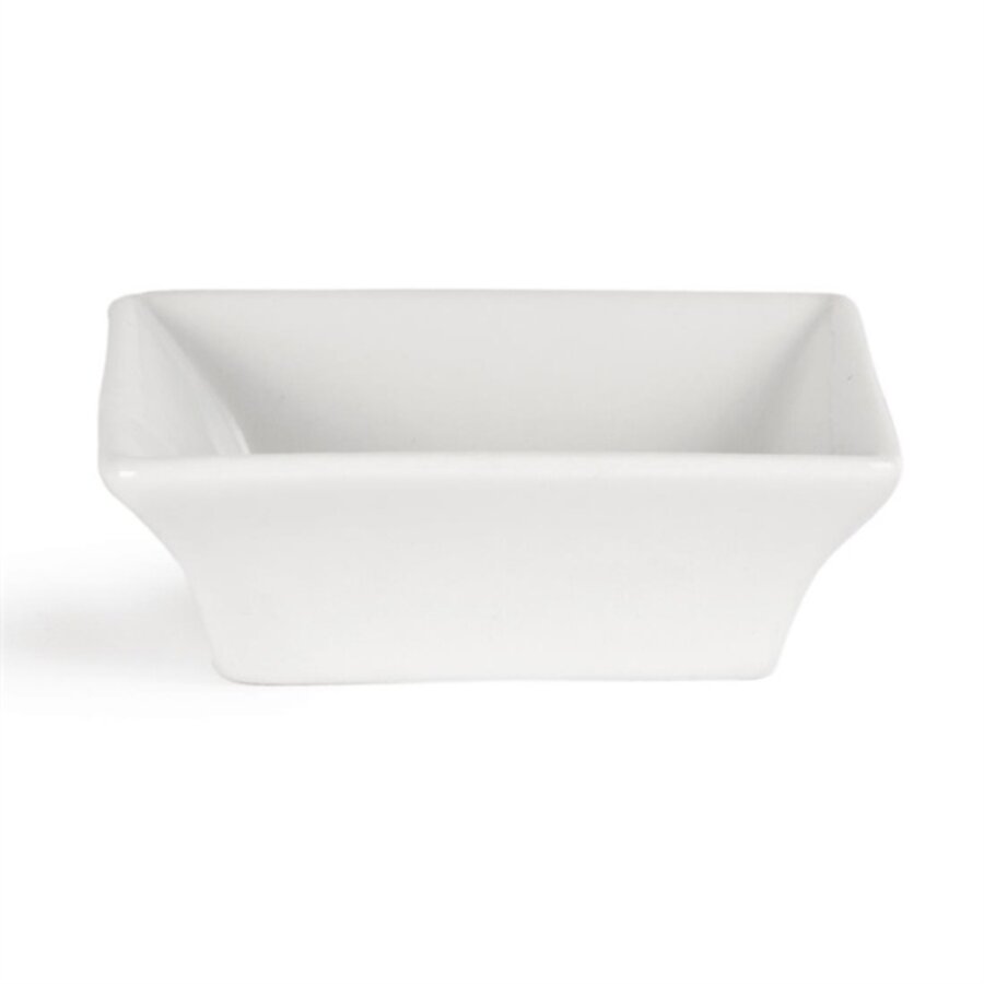 Whiteware appetizer dishes white 7.5x7.5cm (12 pieces)