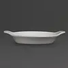 Olympia Whiteware round white gratin dishes with handles 17x14cm (6 pieces)