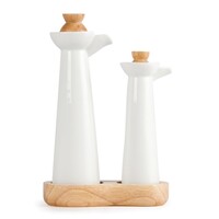 Ensemble huile et vinaigre pour vaisselle blanche