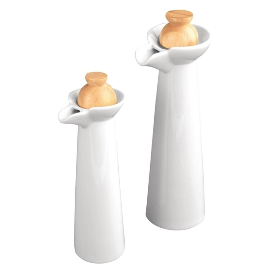 Ensemble huile et vinaigre pour vaisselle blanche
