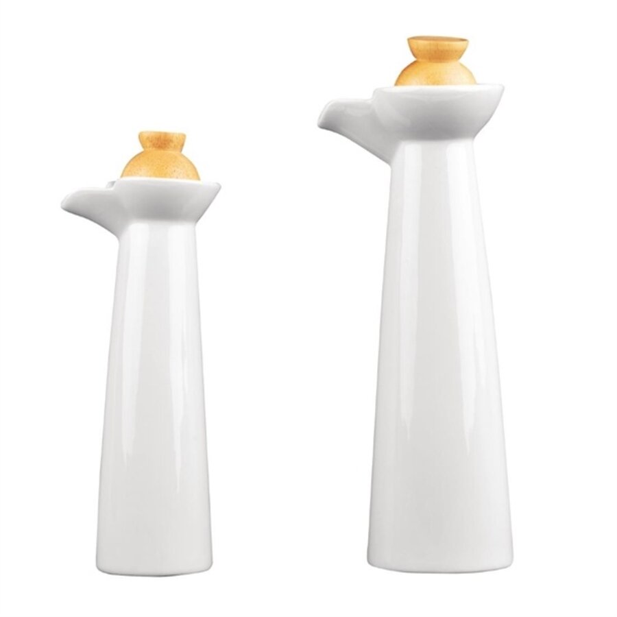 Ensemble huile et vinaigre pour vaisselle blanche