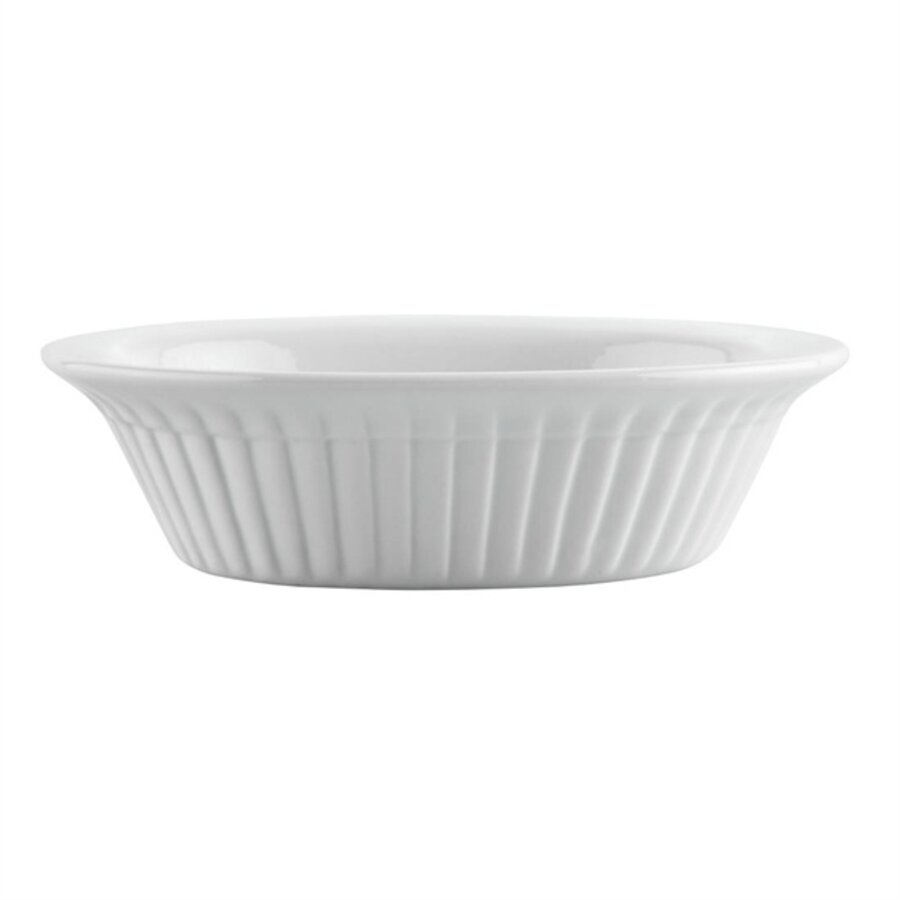 Ovale Kuchenform aus Weißware, 17 cm (6 Stück)