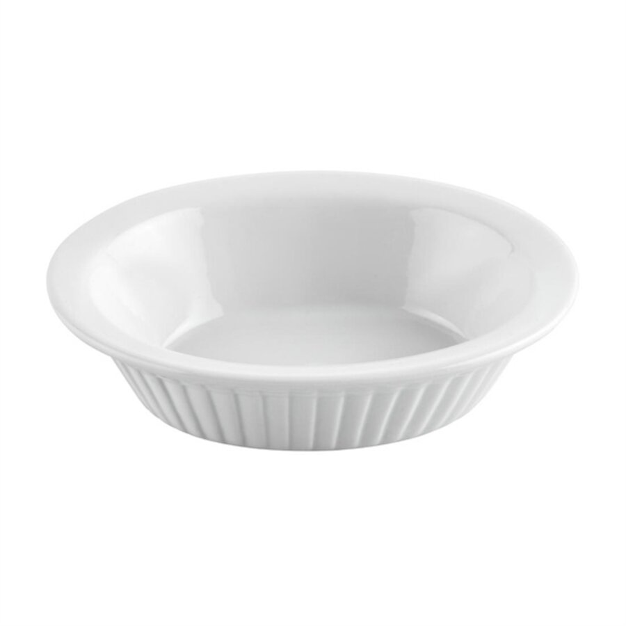 Ovale Kuchenform aus Weißware, 17 cm (6 Stück)