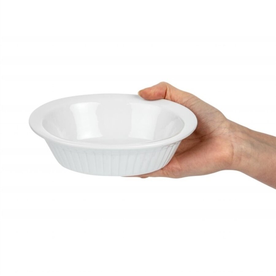 Ovale Kuchenform aus Weißware, 17 cm (6 Stück)