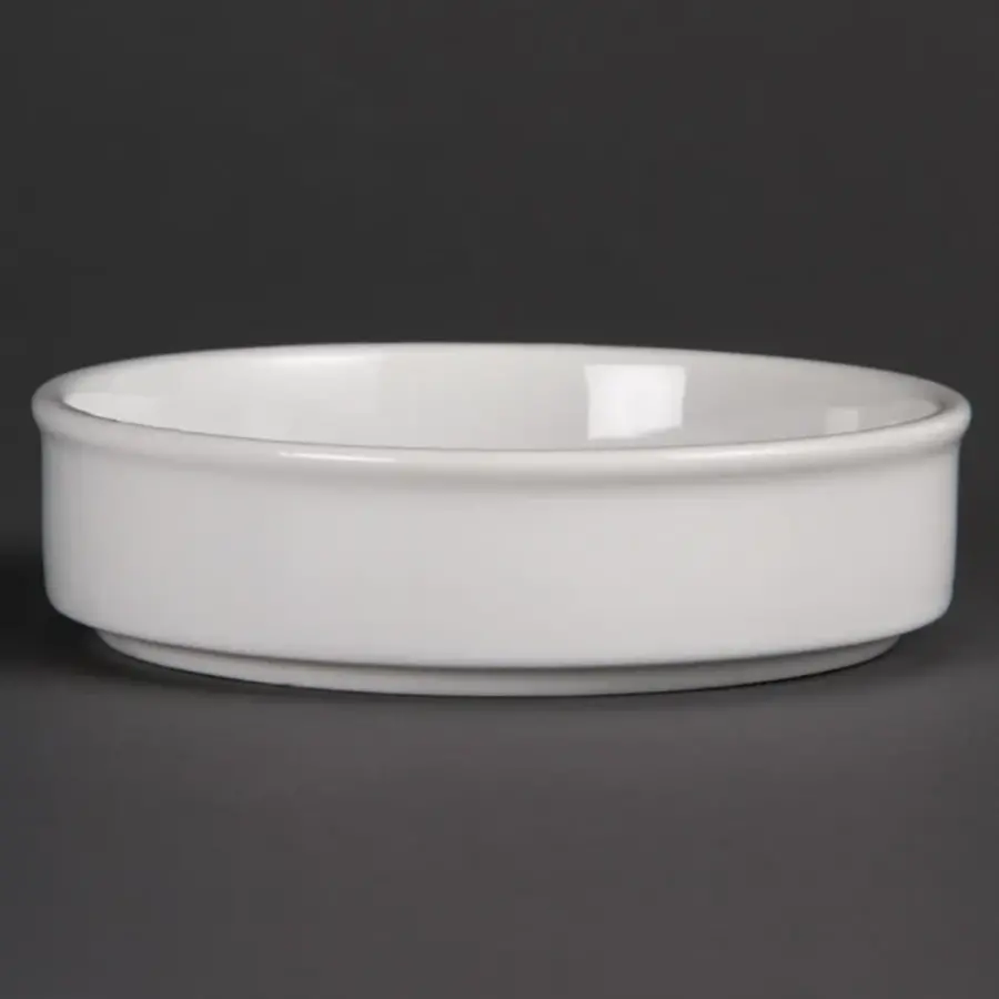 Stapelbare weiße Tapasschalen aus Weißware, 13,4 cm (6 Stück)