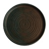 Canvas ronde borden met smalle rand | groen | 26,5 cm | 6 stuks
