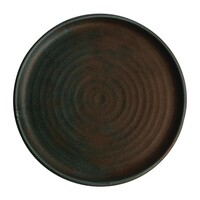 Canvas round plates with narrow edge | green | 26.5cm | 6 pieces