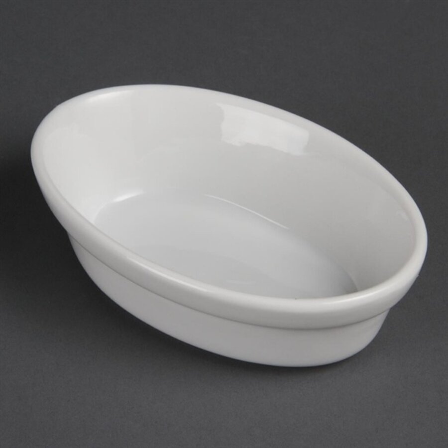 Ovale Schalen aus Weißware, 14,5 cm (6 Stück)