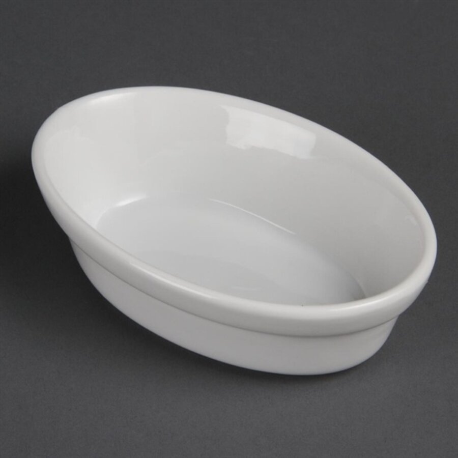 Whiteware oval dishes 14.5cm (6 pieces)