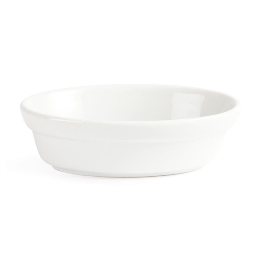 Ovale Schalen aus Weißware, 14,5 cm (6 Stück)