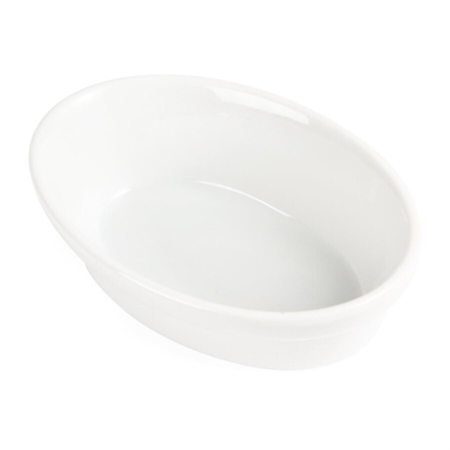 Ovale Schalen aus Weißware, 14,5 cm (6 Stück)