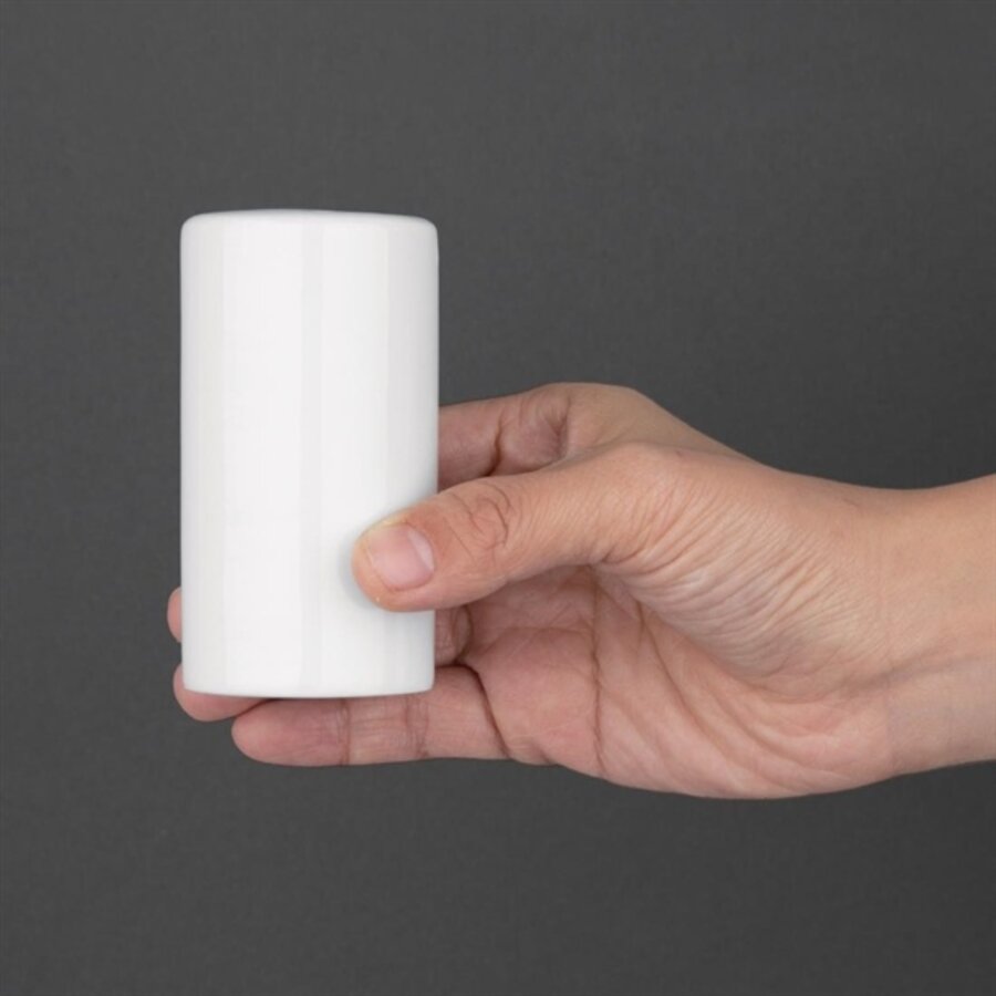Salzstreuer aus Weißware, 8 cm (12 Stück)