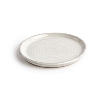 Canvas round plates with narrow edge | white| 18cm | 6 pieces