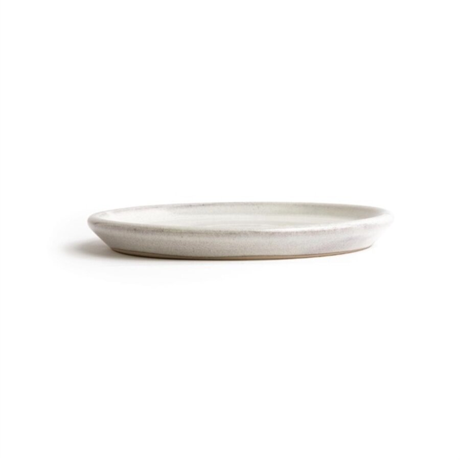 Canvas round plates with narrow edge | white| 18cm | 6 pieces