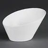 Olympia Bols ovales inclinés en faïence blanche | Blanc | 18x20cm | 3 pièces