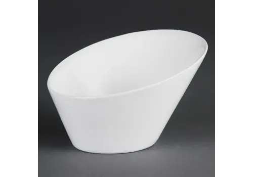  Olympia Bols ovales inclinés en faïence blanche | Blanc | 18x20cm | 3 pièces 