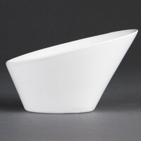 Bols ovales inclinés en faïence blanche | Blanc | 18x20cm | 3 pièces