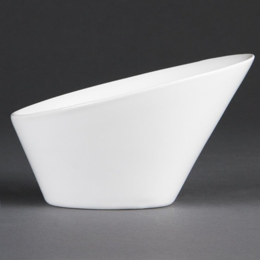 Whiteware ovale hellende kommen | Wit | 18x20cm | 3 stuks