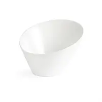 Bols ovales inclinés en faïence blanche | Blanc | 18x20cm | 3 pièces