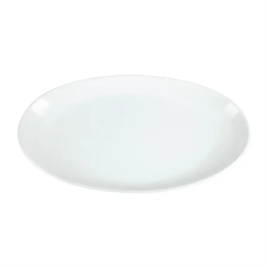 Whiteware deep white oval dish | Porcelain | 50Øcm