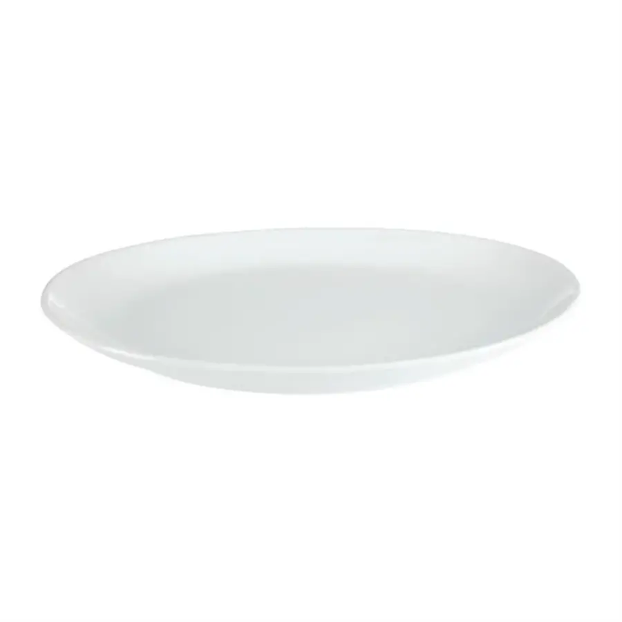 Whiteware deep white oval dish | Porcelain | 50Øcm