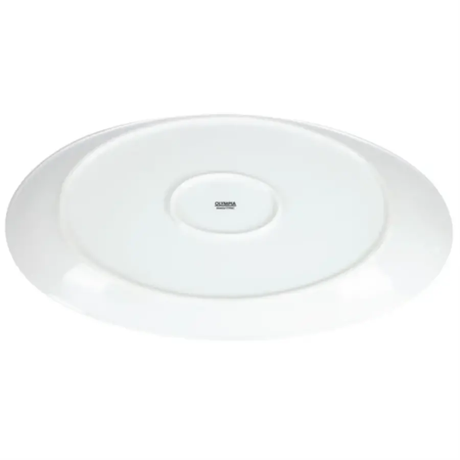 Whiteware deep white oval dish | Porcelain | 50Øcm