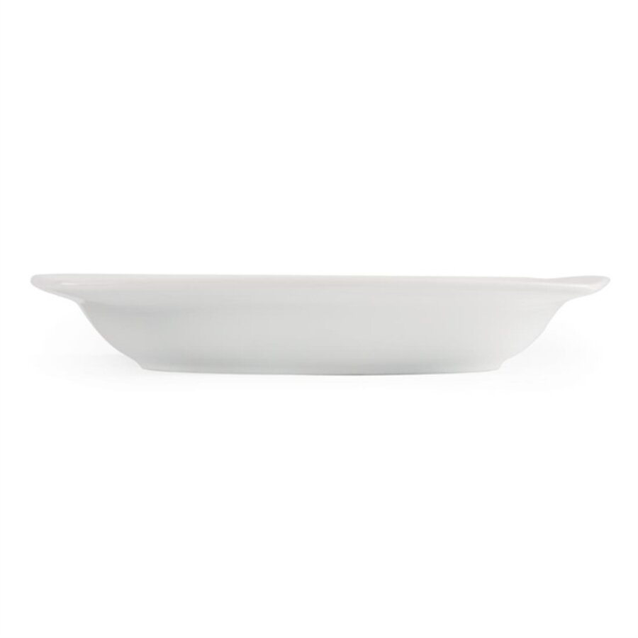 Assiettes creuses carrées arrondies en faïence blanche | 25Øcm | 4 pièces