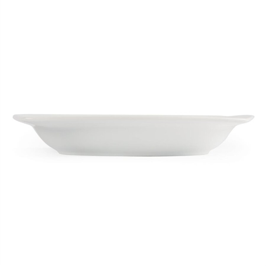 Whiteware rounded square soup plates | 25Øcm | 4 pieces